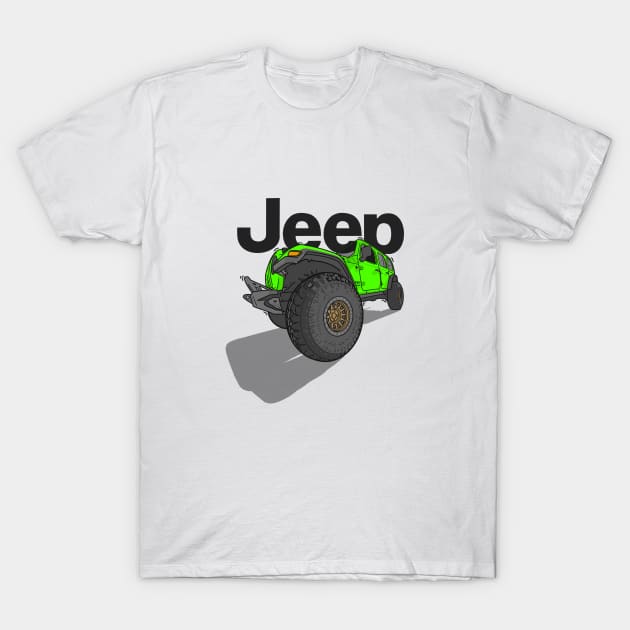 Jeep Design - Green T-Shirt by 4x4 Sketch